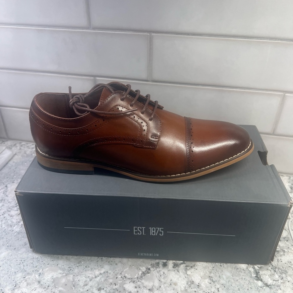 Stacy Adams Chestnut Leather Oxfords